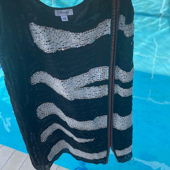 Foley + Corinna sz XS SILK Zebra Sequin SEXY Mini Dress NWT Paris Hilton COUTURE - Picture 13 of 17